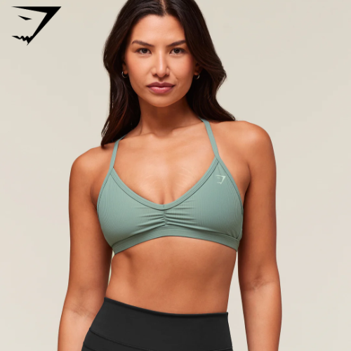 Ribbed Minimal (M) Bra - Celeste Blue