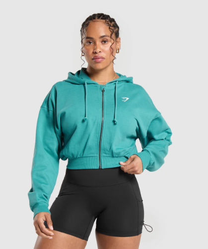 Power Midi Zip Hoodie - Bondi Teal(S)
