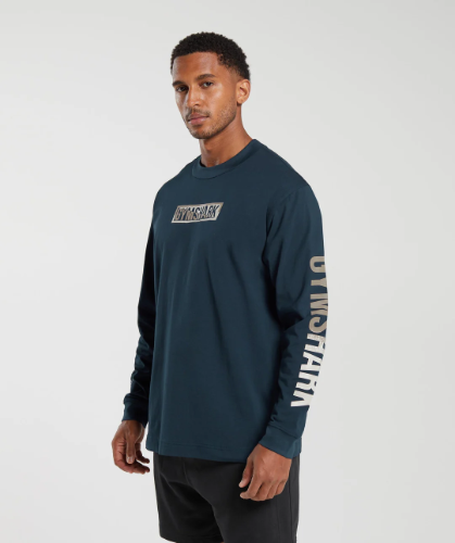 GRAPHIC LONG SLEEVE navy(S)