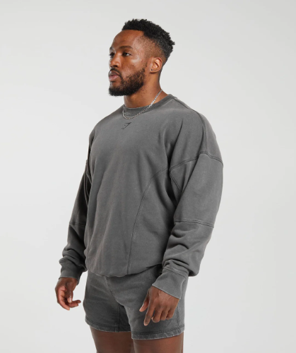 HERITAGE WASHED CREW onyx grey(M)