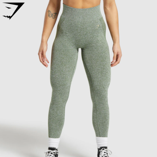 Flex High Waisted Leggings - Force Green/Vanilla Beige(XS)