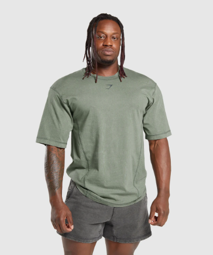 HERITAGE WASHED T-SHIRT dusk green(L)