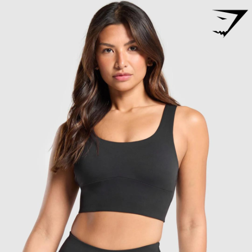 Longline Sports Bra - Black(S)