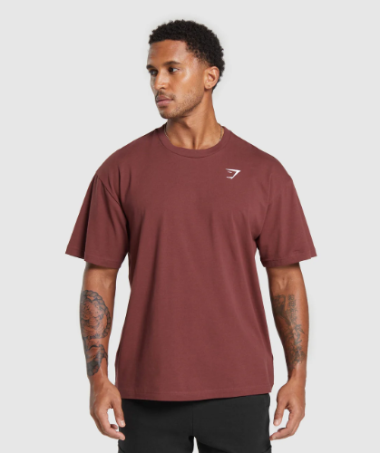 Essential Oversized T-Shirt - Burgundy Brown(M)