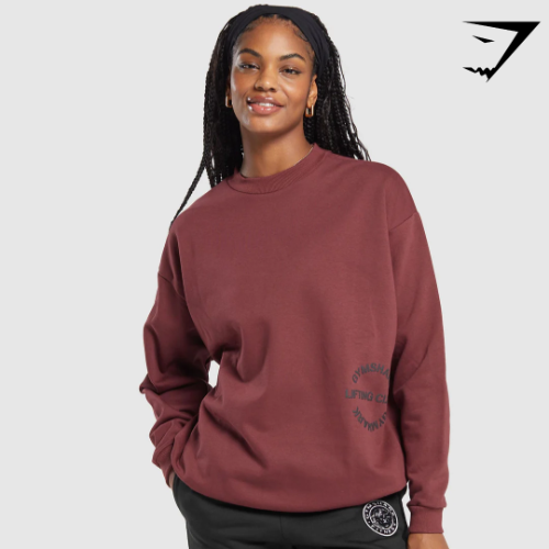 Built Oversized Sweatshirt - Washed Burgundy(S)