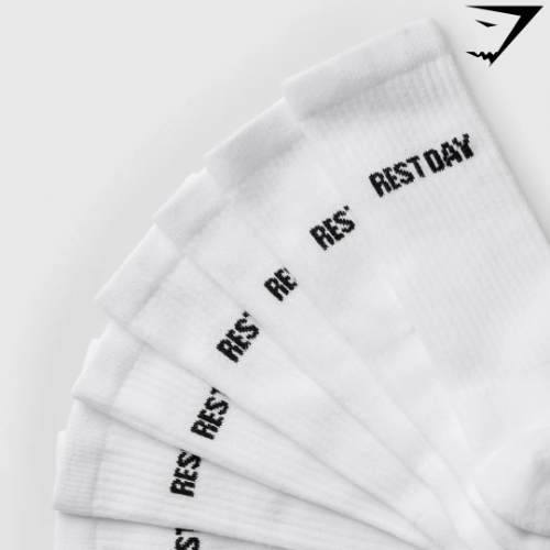 Rest Day Graphic Socks - White(S)
