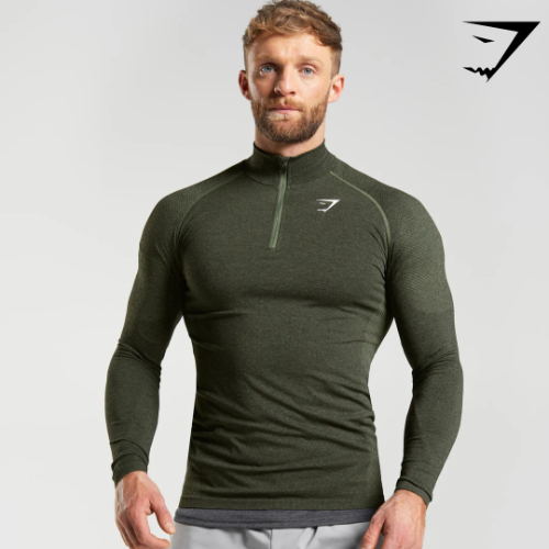VITAL SEAMLESS 1/4 ZIP olive (L)