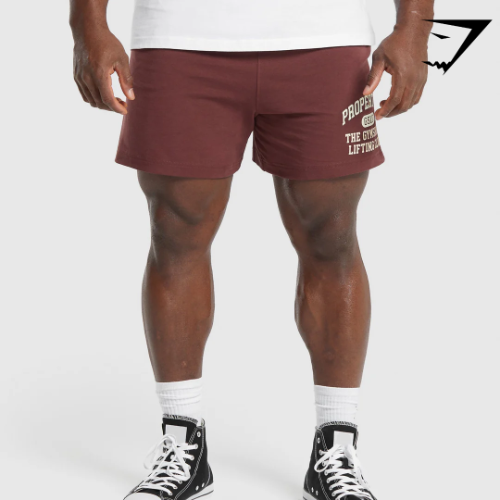 Lightweight Jersey Shorts - Burgundy Brown(L)