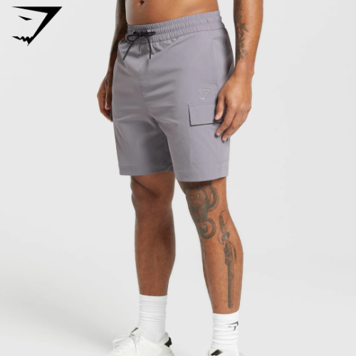 Stretch Woven Cargo Shorts - Medium Grey(S)