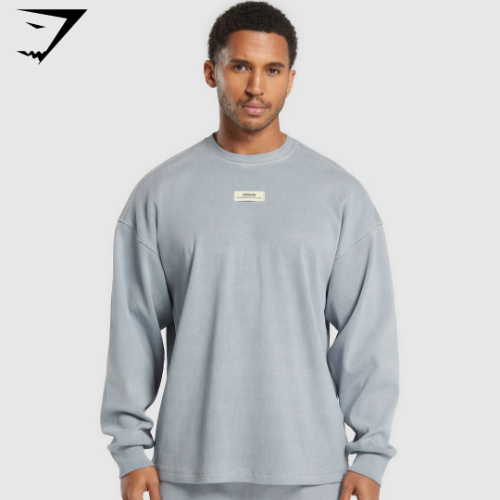 Heavyweight Rib Crew (S) - Denim Grey
