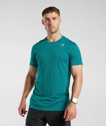 ARRIVAL MARL T-SHIRT deep teal blue(M)