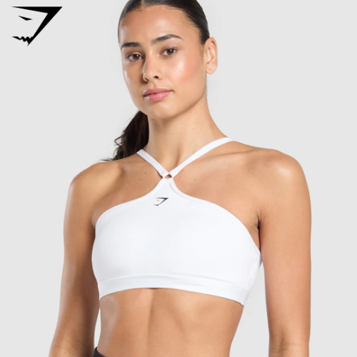 Preventa Halter Neck Sports Bra - White(S)