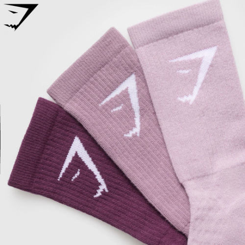 Crew Socks 3pk - Magenta Purple/Soft Purple/Warm Lilac(S)