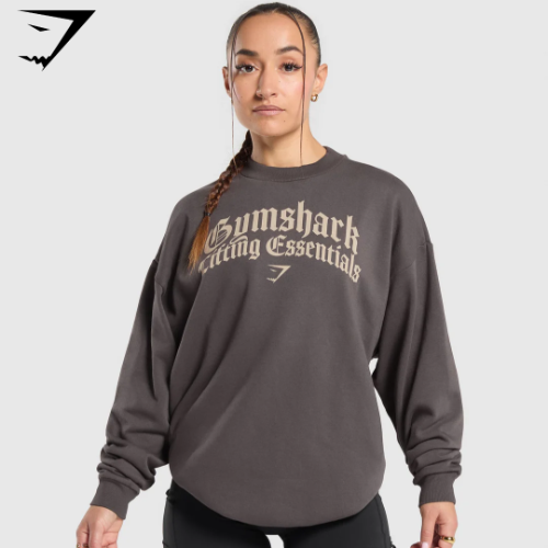 Lifting Essentials Oversized Sweatshirt - Greyed Purple(S)