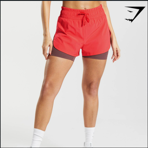 RUNNING 2 IN 1 SHORTS red(M)