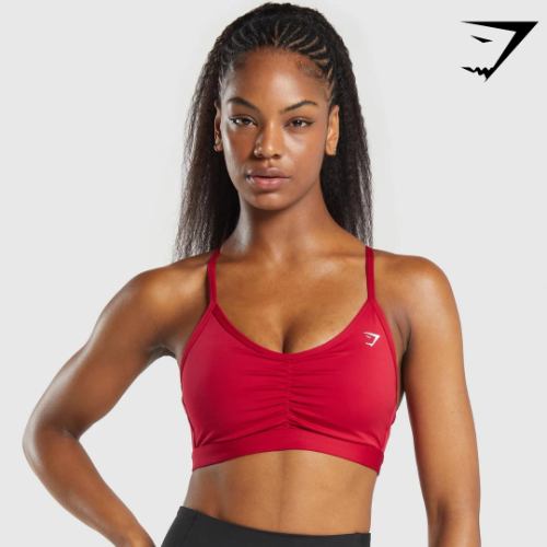 Ruched Sports Bra - Conditioning Red(XS)