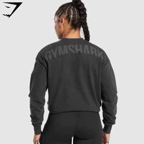 Power Oversized Long Sleeve Top - Black(M)