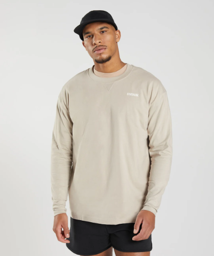 Rest Day Sweats Long Sleeve T-Shirt - Pebble Grey(M)