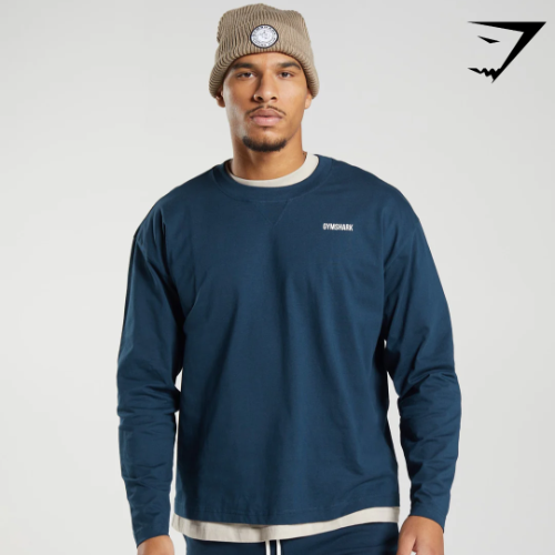 Rest Day Sweats Long Sleeve T-Shirt - Navy(S)