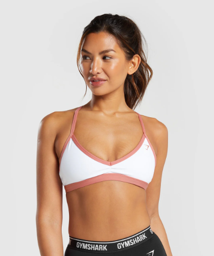 Minimal Sports Bra - White/Classic Pink(S)