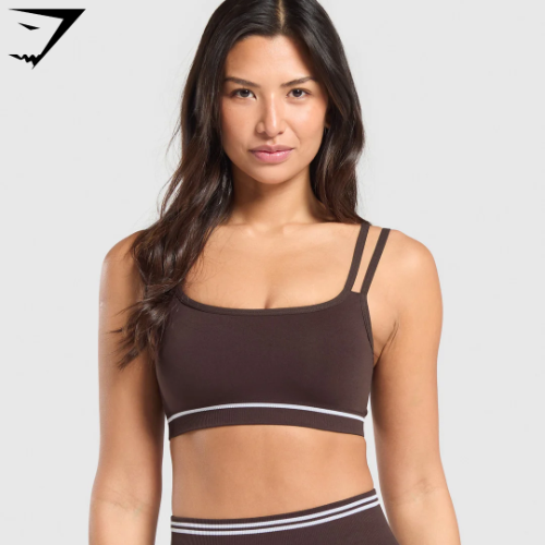 Contrast Seamless Sports Bra - Heritage Brown(M)