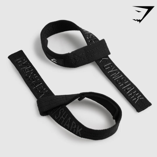 Silicone Grip Lifting Straps - Black