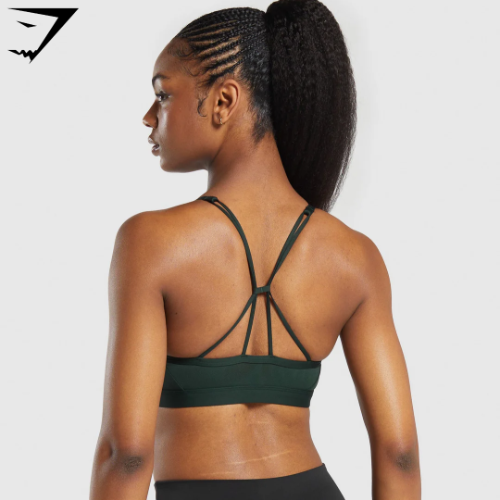 Ruched Strappy Sports Bra - Victory Green(M)