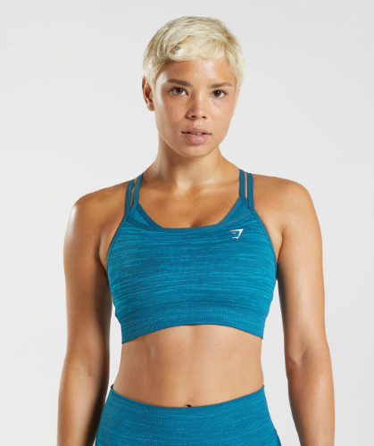 ADAPT MARL SEAMLESS SPORTS BRA shark blue (XS)