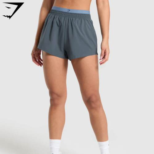 Double Waistband Shorts - Titanium Blue/Faded Blue(S)