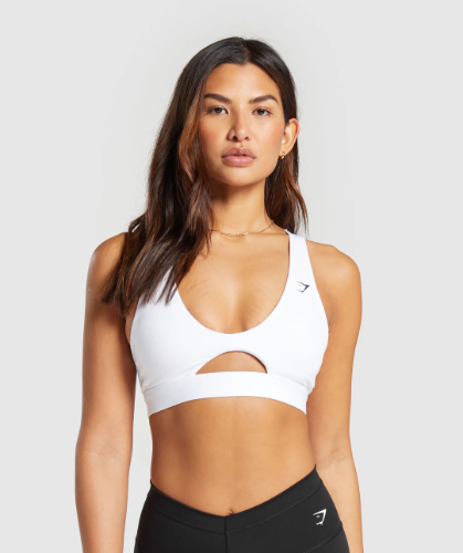 Peek A Boo Sports Bra - White(M)