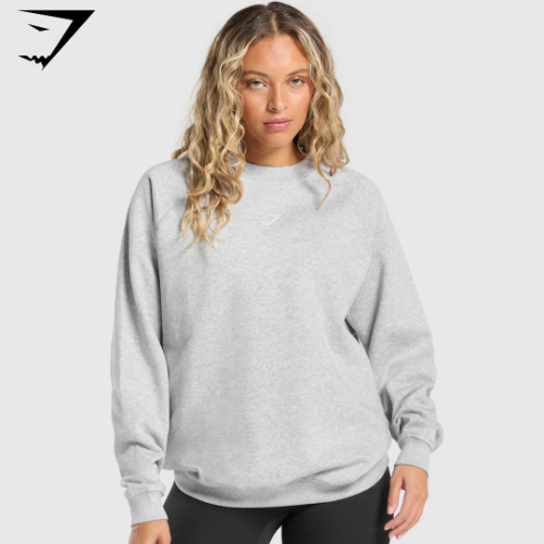 Training Oversized Fleece Sweatshirt - Light Grey Core Marl(S)