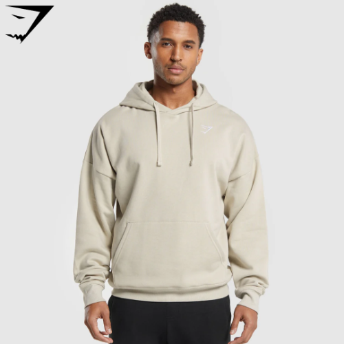 Crest Oversized Hoodie - Pebble Grey(M)