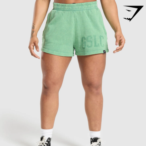 Collegiate Shadow Washed Shorts - Lagoon Green(S)