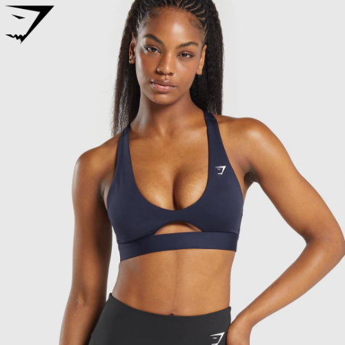 Peek A Boo Sports Bra - Heavy Blue(XS)