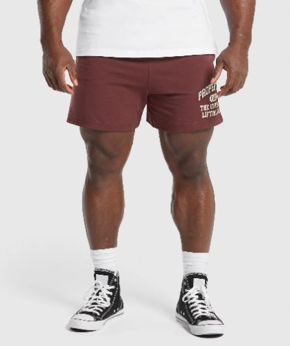 Lightweight Jersey Shorts - Burgundy Brown(M)