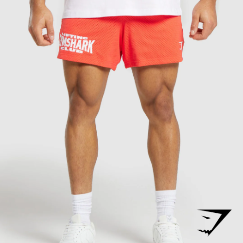 Lifting Club Mesh 5" Shorts - Wannabe Orange(M)