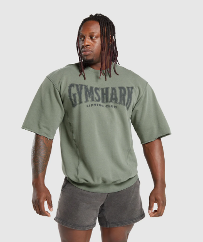Heritage Washed Short Sleeve Crew - Dusk Green(L)