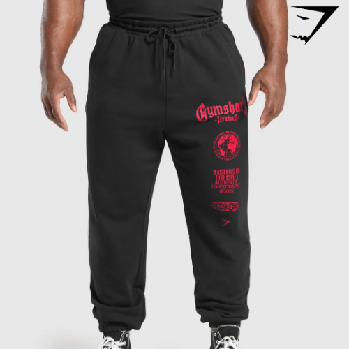 Global Lifting Oversized Essential Joggers - Black/Conditioning Red(S)