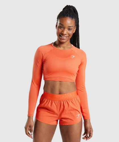 TRAINING LONG CROP TOP orange(XS)
