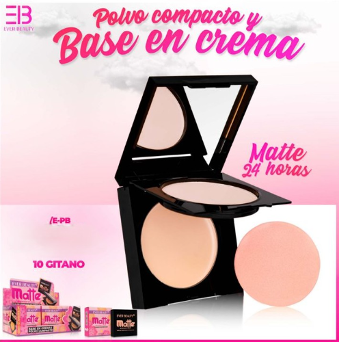 Atrevete Everbeauty Polvo Compacto Y Base En Crema Rosas x 1 Unidad