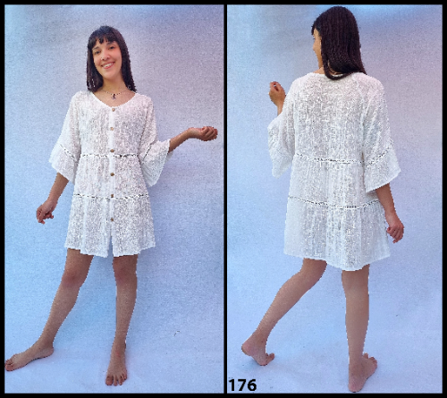 M176 vestido camisero gasa