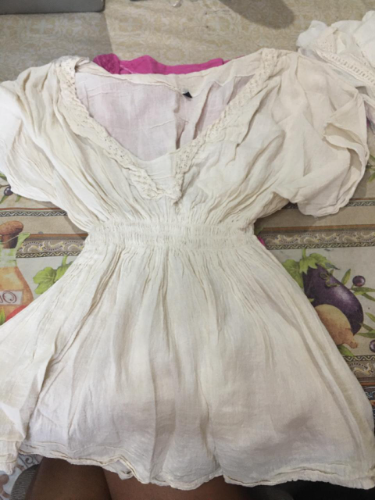 S317 Blusa manga corta lienzo