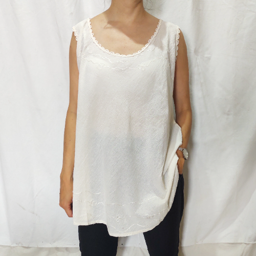 S258 Blusa lienzo sin manga
