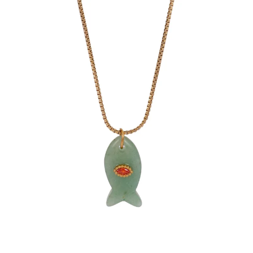 Lindo Pez Acero inoxidable 304  - Dorado - COL052