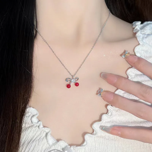 Collar Cherry - Plateado - COL110