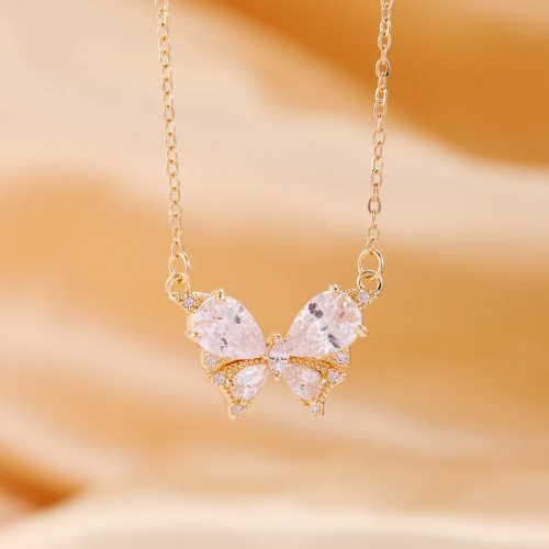 Collar Mariposa Con Alas de Circonia - Dorado - COL184