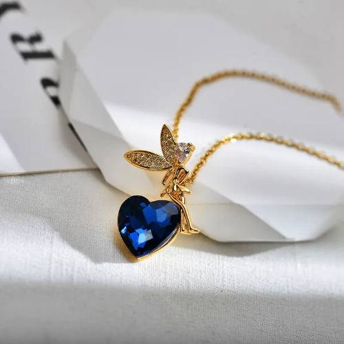 Collar Fary con Cirocneas Blancas - Dorado - COL197