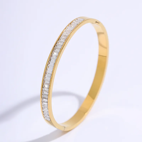 Brazalete con Circoneas - Dorado - BRA094