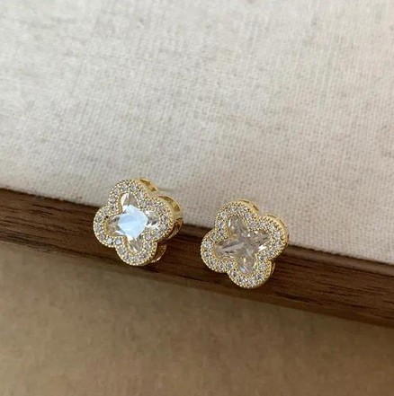 Arete Estilo Van Cleef - Plateado - ART151