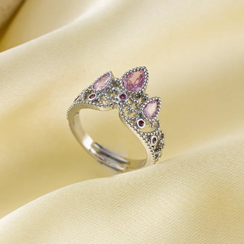 Corona Princesa Circonias Violeta - Plateado - ANI092